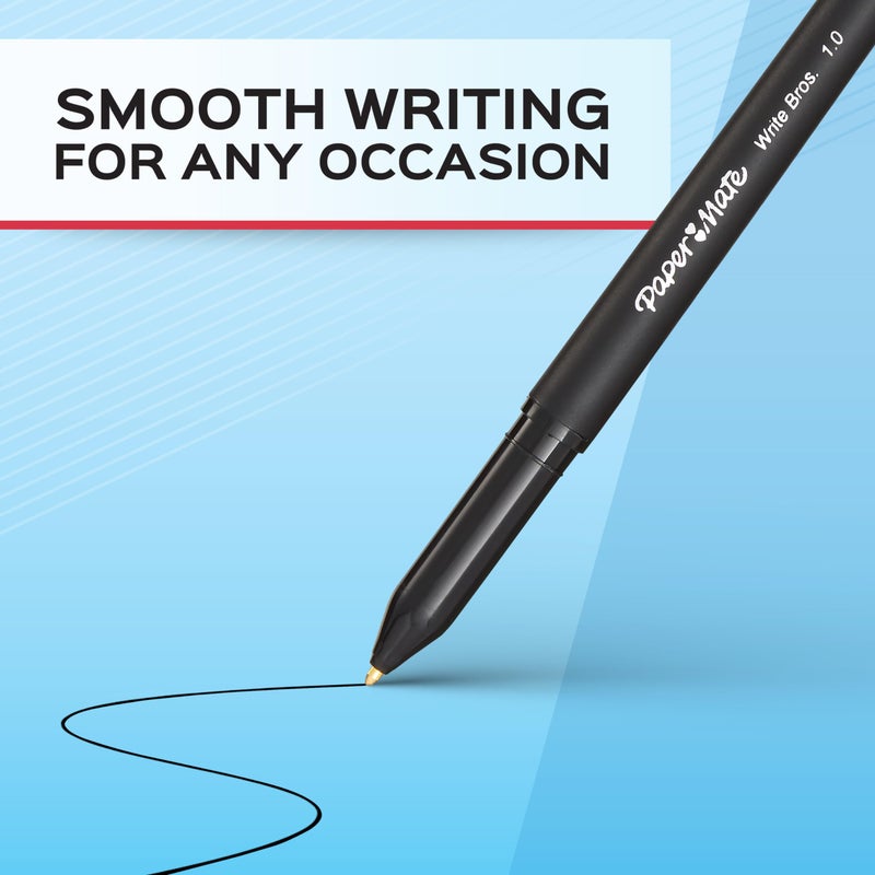 Paper Mate Ballpoint Pens Write Bros. Black Ink Pens Medium Point (1.0mm) 60 Count - Image 5